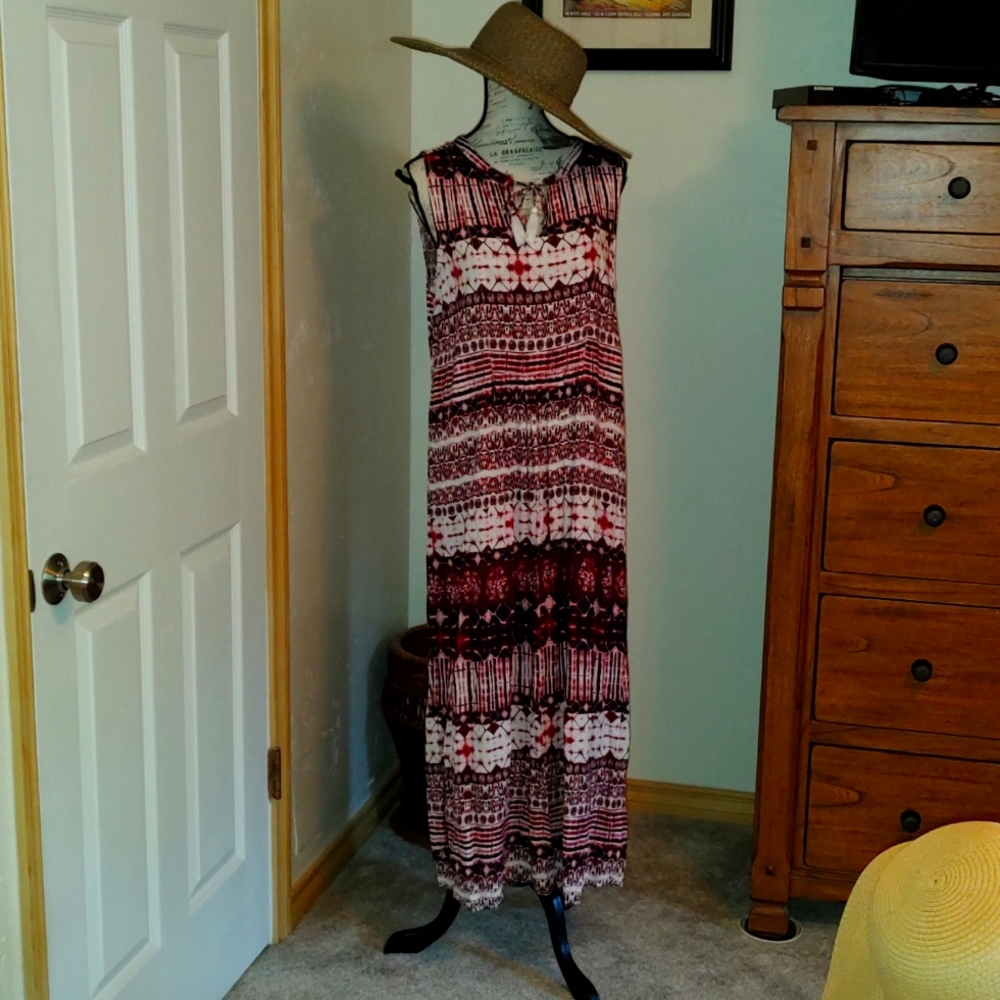 Beach Lunch Lounge Maxi Dress SZ: Large Excellent Condition Beautiful Pa…